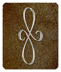 DF35-601-SL-SH-BR Silver Scroll Shimmer Brown